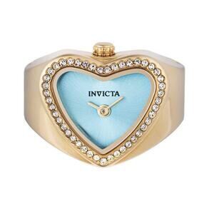 Invicta Mini Angel Women's Ring Watch Crystal Bezel Blue Heart Dial 49576-NEW